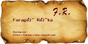 Faragó Réka névjegykártya